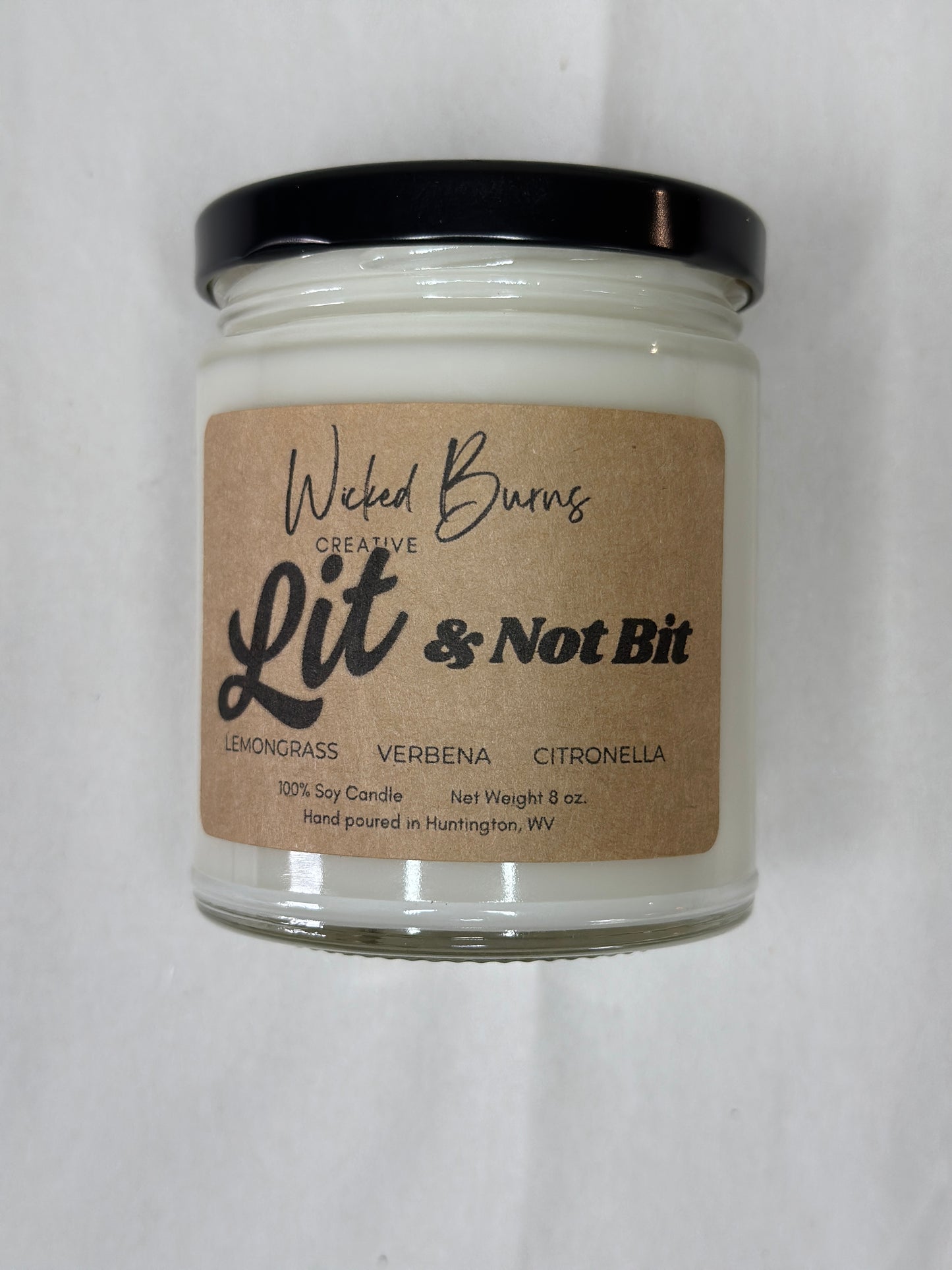 Lit Not Bit Candle – Lemongrass & Citronella Citrus Soy Candle | 8 oz & 13 oz