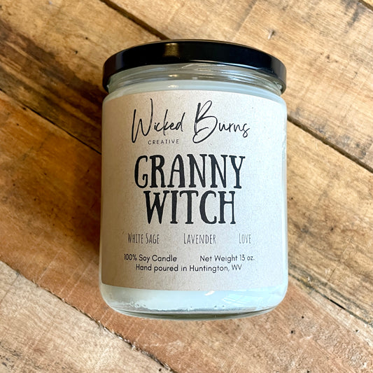 Granny Witch Candle – Appalachian Lavender & Herbal Woods | Soy Candle | 8 oz & 13 oz