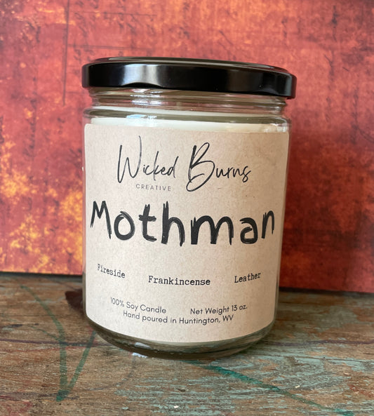 Mothman Candle | Earthy Smoke, Leather & Oud – Soy Wax Blend