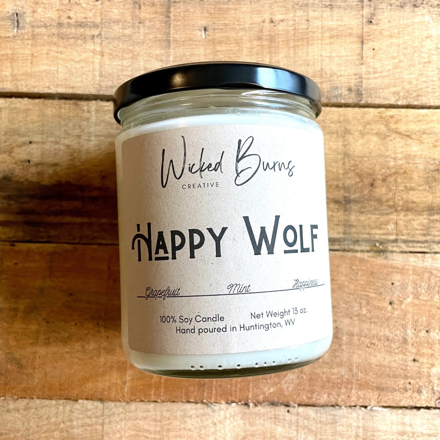Happy Wolf Candle | Grapefruit & Mint β Soy Wax