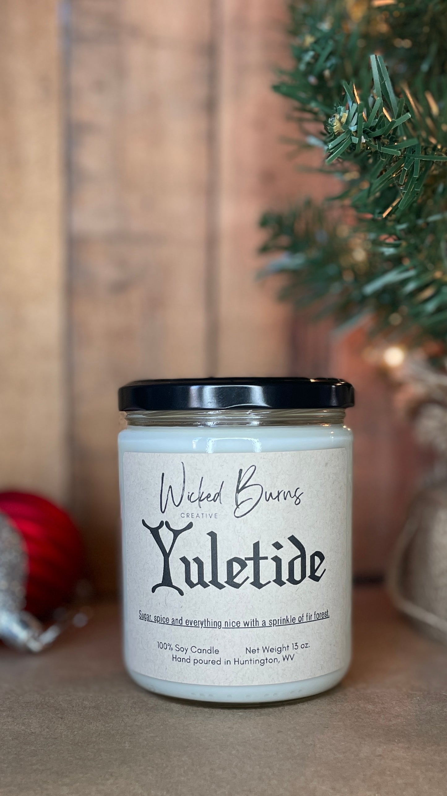 🎄✨ Yuletide Candle – Sugared Ginger Treats &amp; a Whisper of Winter Spruce (13 oz Soy)