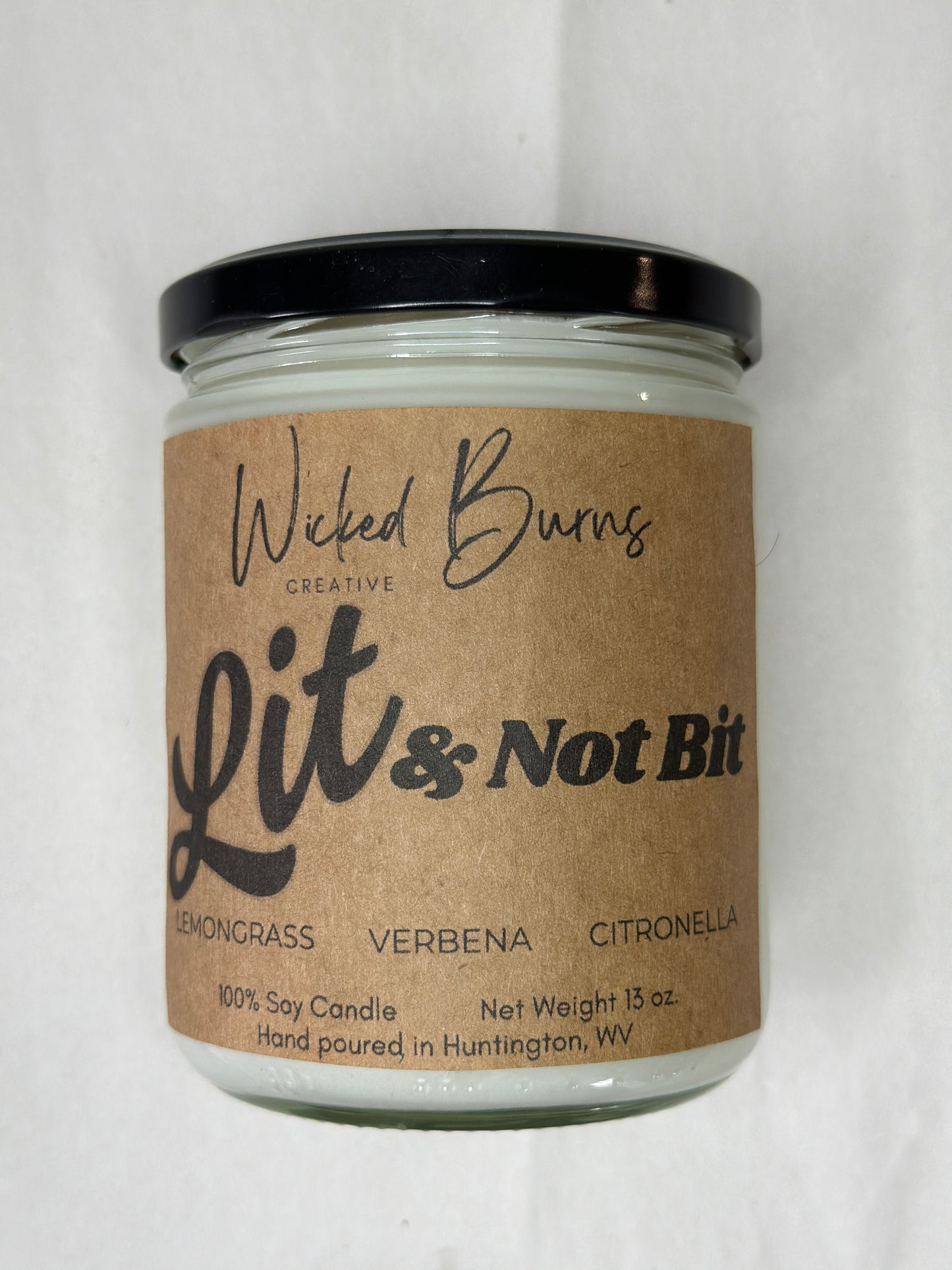 Lit Not Bit Candle – Lemongrass & Citronella Citrus Soy Candle | 8 oz & 13 oz