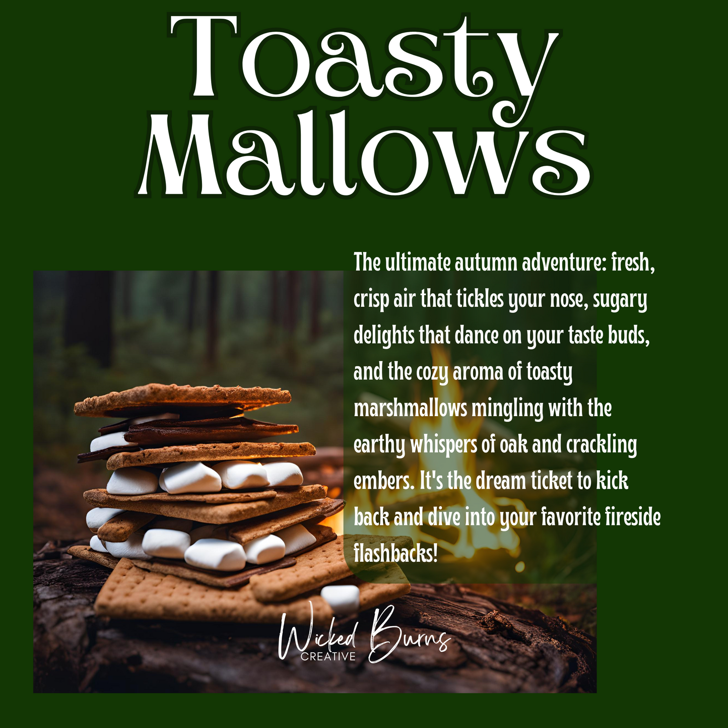 Toasty Mallow Candle | Fireside Marshmallow + Smoky Oak – Soy Wax