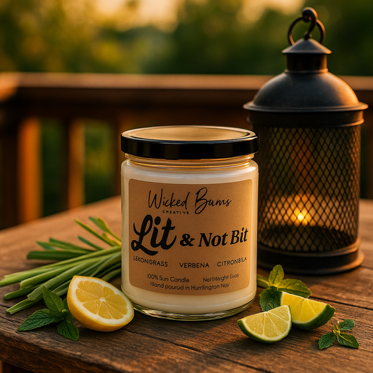 Lit Not Bit Candle – Lemongrass & Citronella Citrus Soy Candle | 8 oz & 13 oz