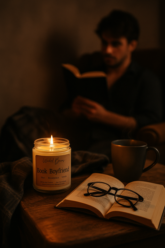Book Boyfriend Candle | Pine, Smoke & Tonka Bean – Soy Wax