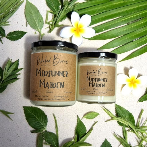 Midsummer Maiden Candle | Plumeria + Sea Salt – Floral Soy Wax