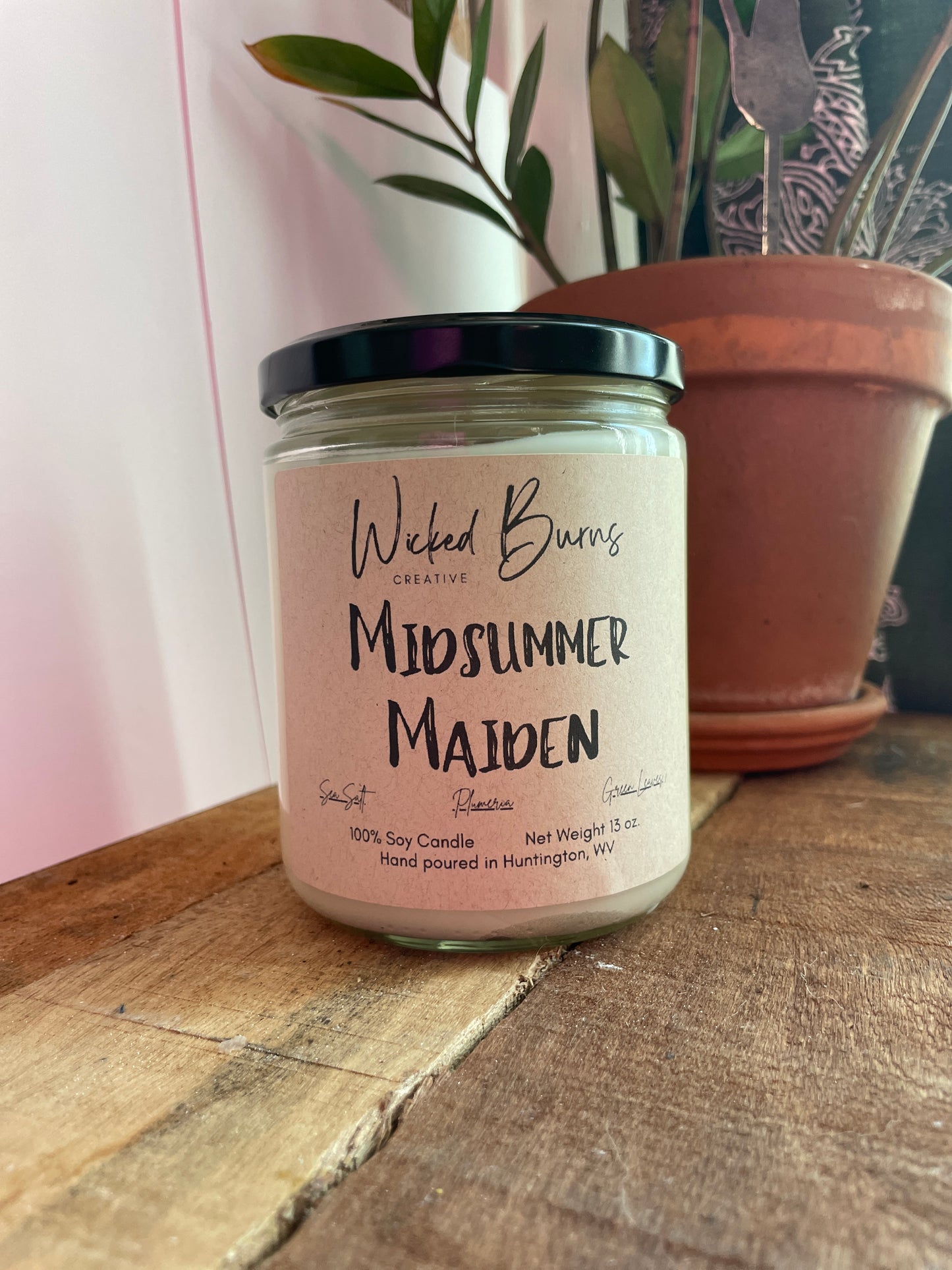 Midsummer Maiden Candle | Plumeria + Sea Salt – Floral Soy Wax