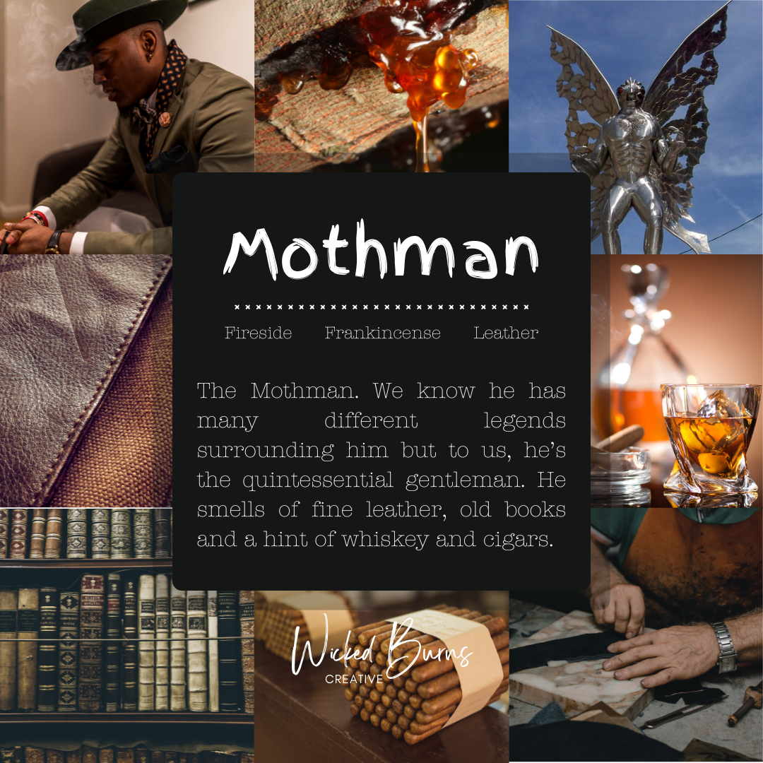 Mothman Candle | Earthy Smoke, Leather & Oud – Soy Wax Blend