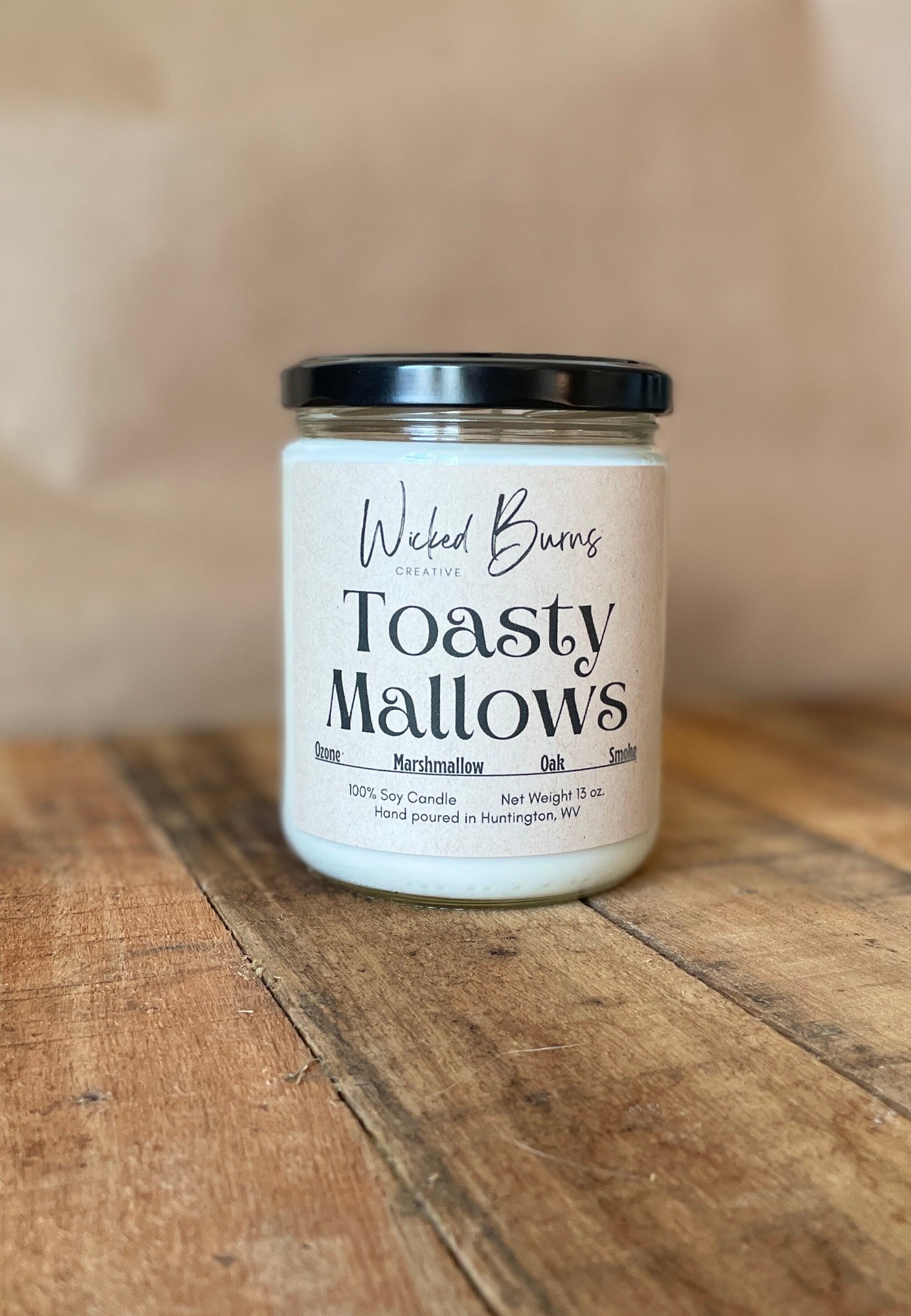Toasty Mallow Candle | Fireside Marshmallow + Smoky Oak – Soy Wax